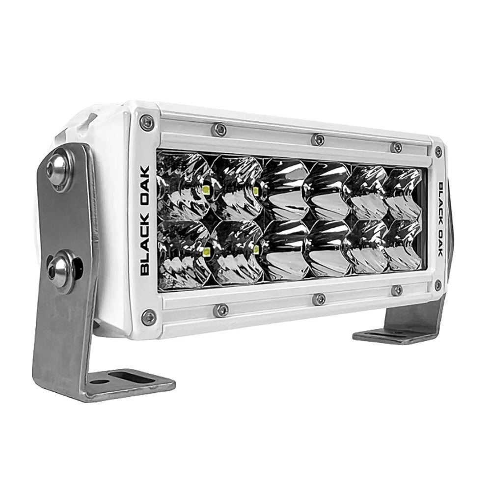 Black Oak Double Row 6" LED Light Bar, Combo Optics, White Housing