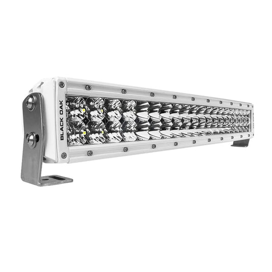 Black Oak Pro Series 3.0 Curved Double Row 20 LED Light Bar White Housing