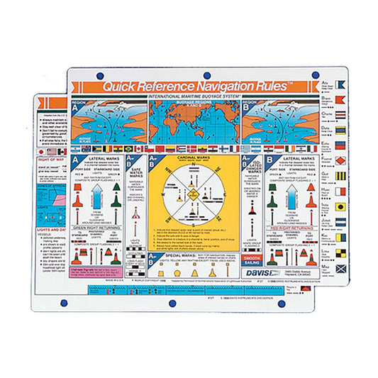 Davis Quick Reference International Navigation Rules Card 98316