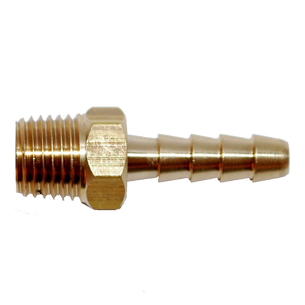 Attwood Universal Brass Fuel Hose Fitting 1/4" NPT x 3/8" Barb 98326