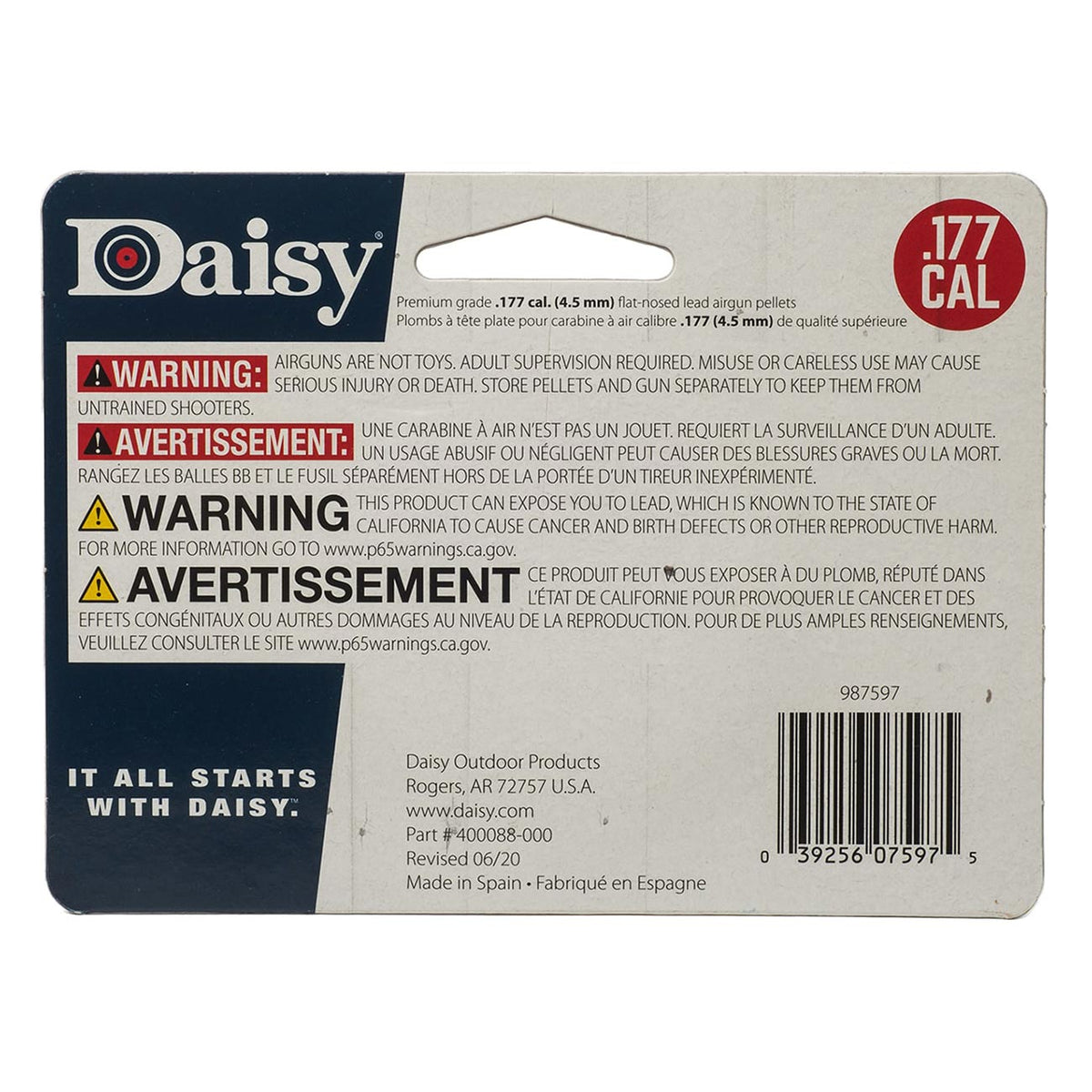 Daisy .177 Caliber PrecisionMax Flat Pellets (500 per Tin) 987597406