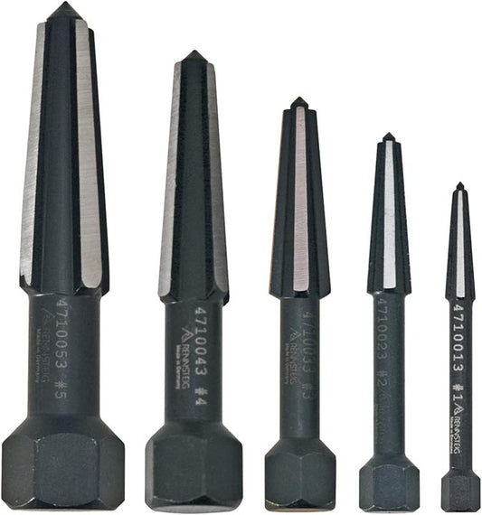 Knipex 9R4719003 Screw Extractor Double-Edged Set 5 Parts Size 1 to 5 In Pouch