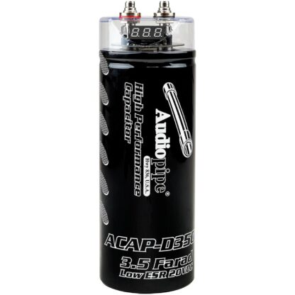 Audiopipe ACAPD3500 3.5 Farad Power Capacitor w/Digital Display Status Indicator