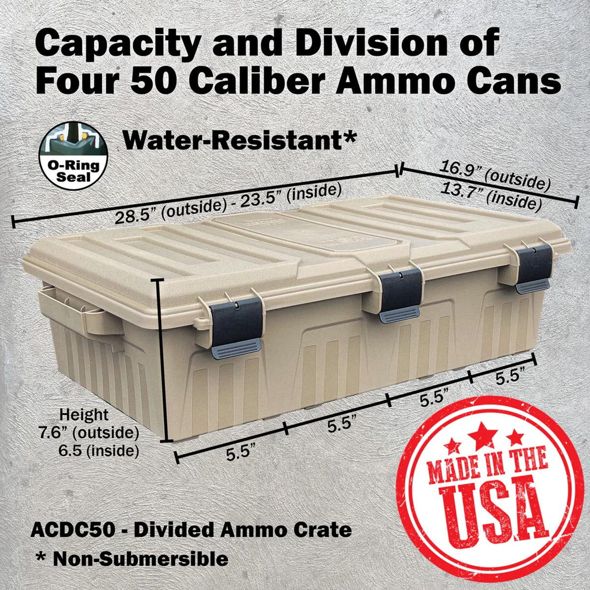 MTM Ammo Crate - Divided Utility Box ACDC50