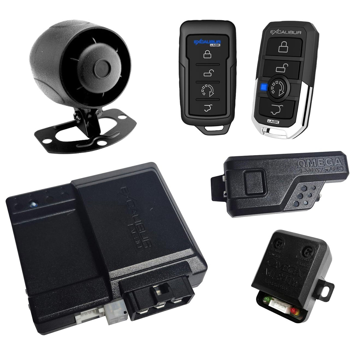 Excalibur 1-Way Car Alarm System with Remote Start – 1500 Foot Range AL1680
