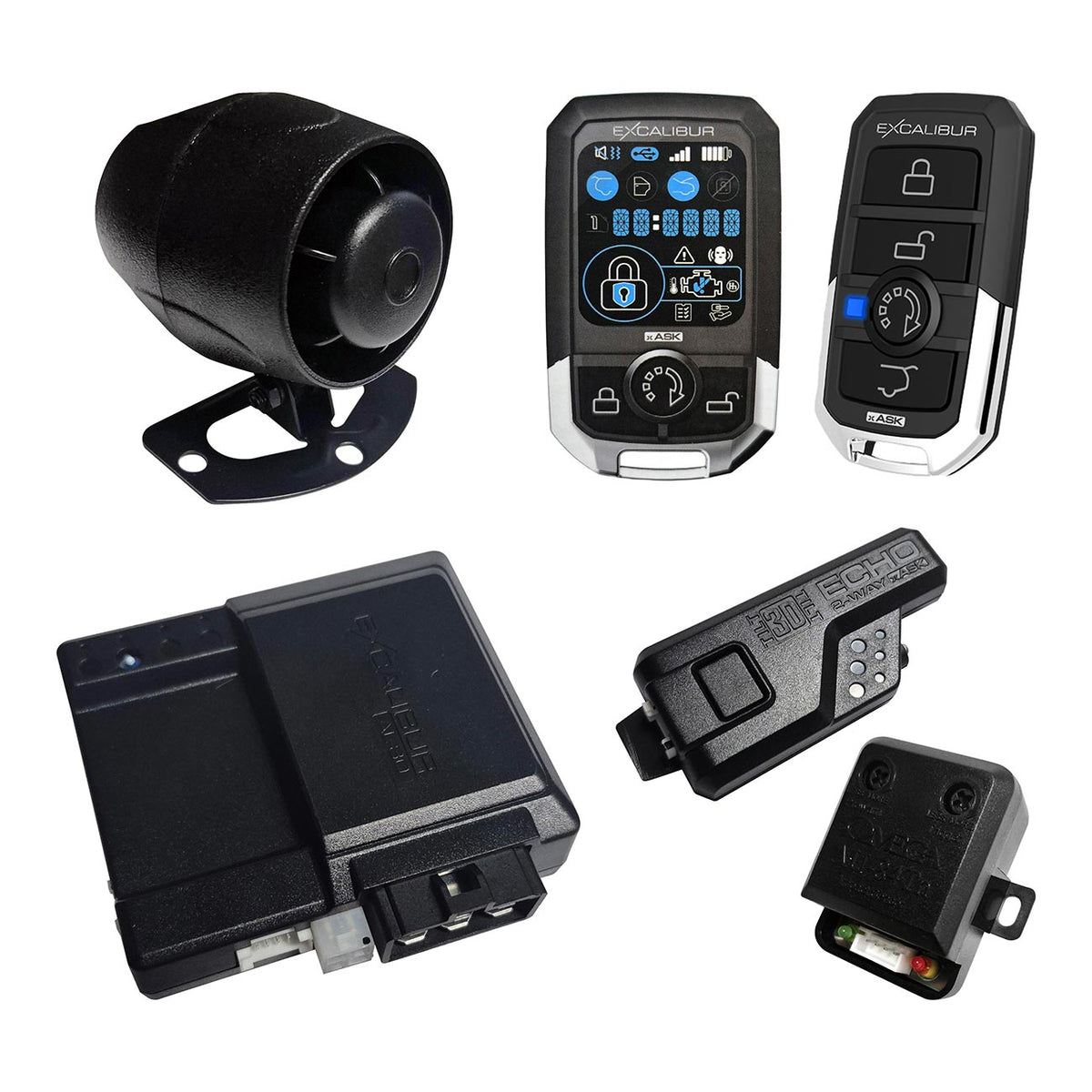 Excalibur Car Alarm/Remote Start with LCD 2-Way Remote & 1500ft Range AL18803D
