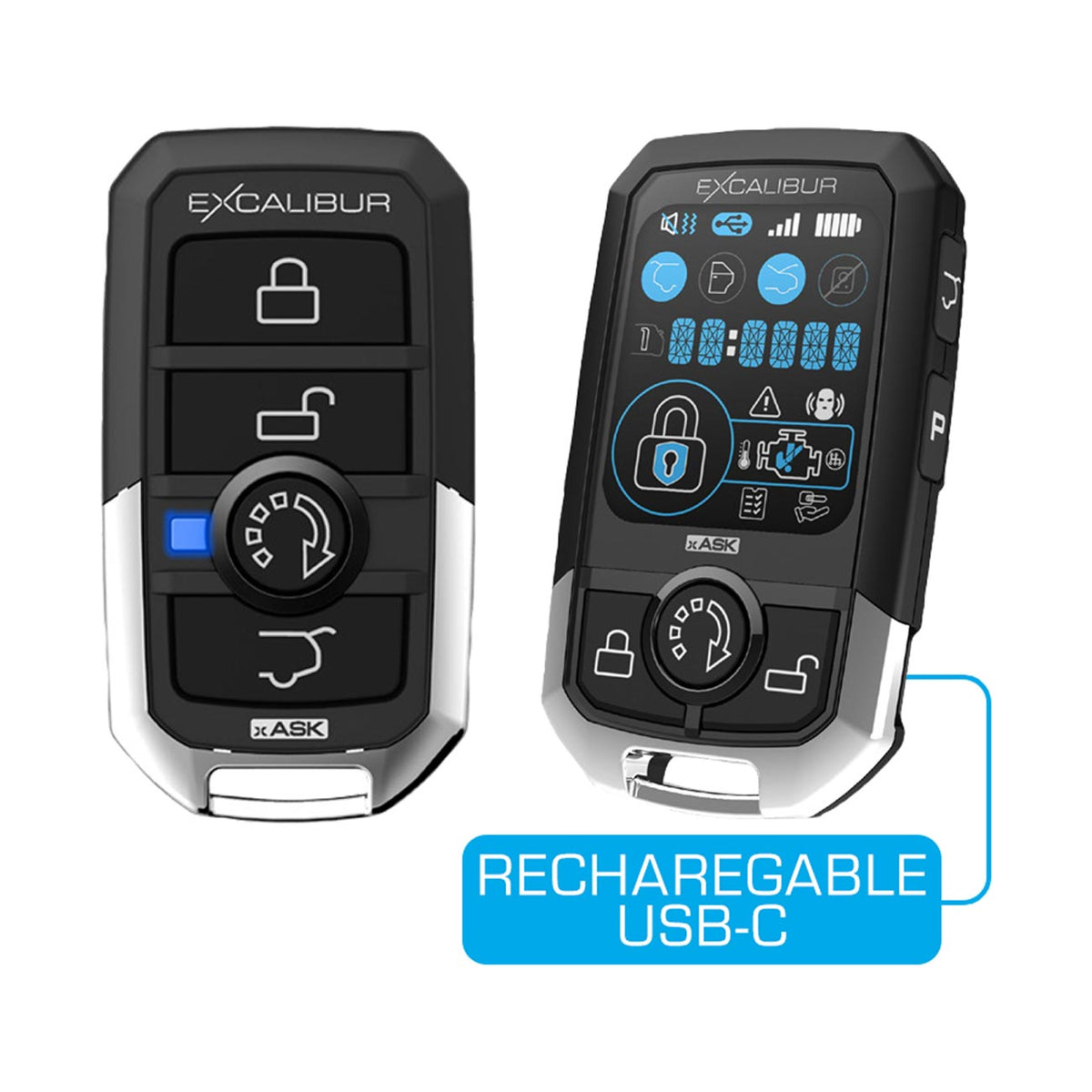 Excalibur Car Alarm/Remote Start with LCD 2-Way Remote & 1500ft Range AL18803D