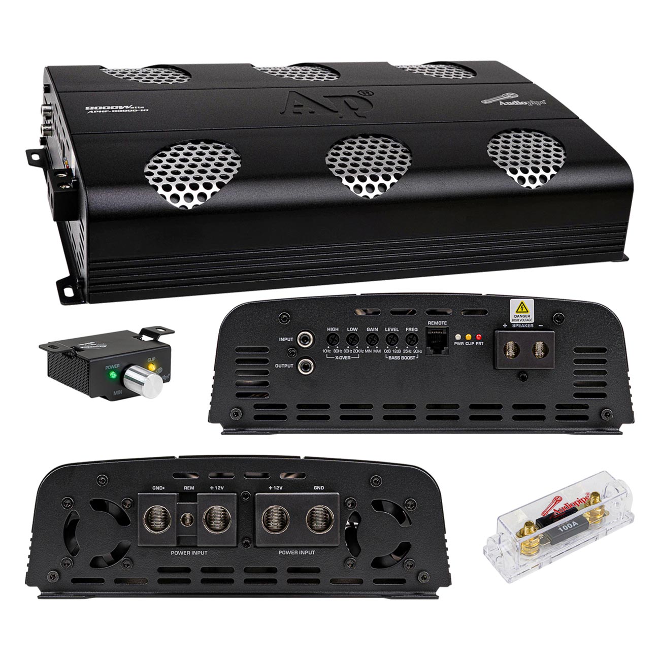 Audiopipe Full Range Class D Monoblock Amplifier, 8000 Watts APHF8000DH2
