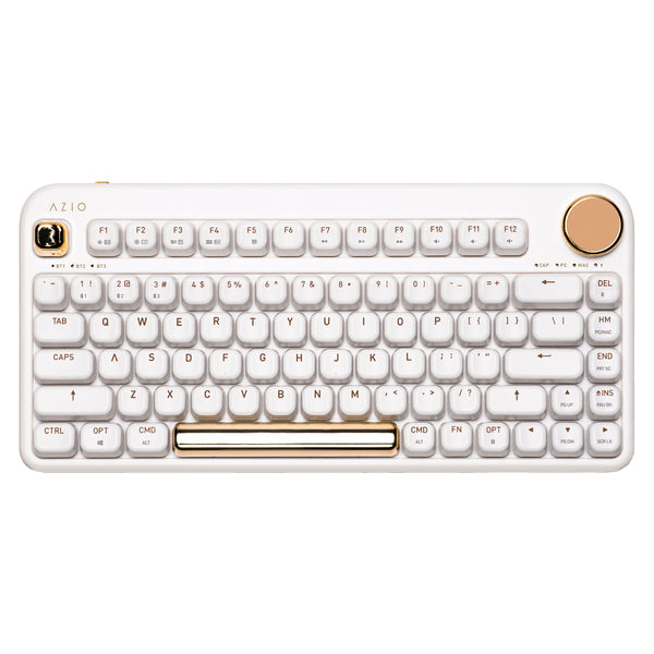 Azio IK103-US IZO Bluetooth Mechanical Keyboard, Blue Switches (White Blossom)