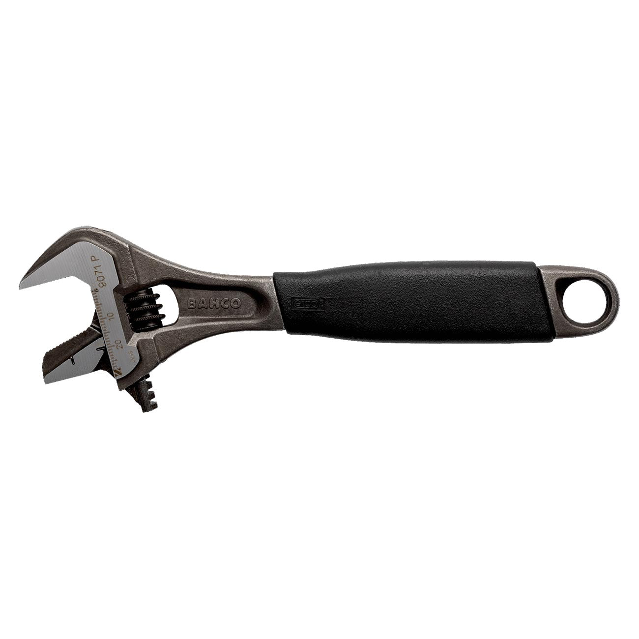 Bahco 10" ERGO Rubber Handle Central Nut Adjustable Wrench with Reversible Jaw