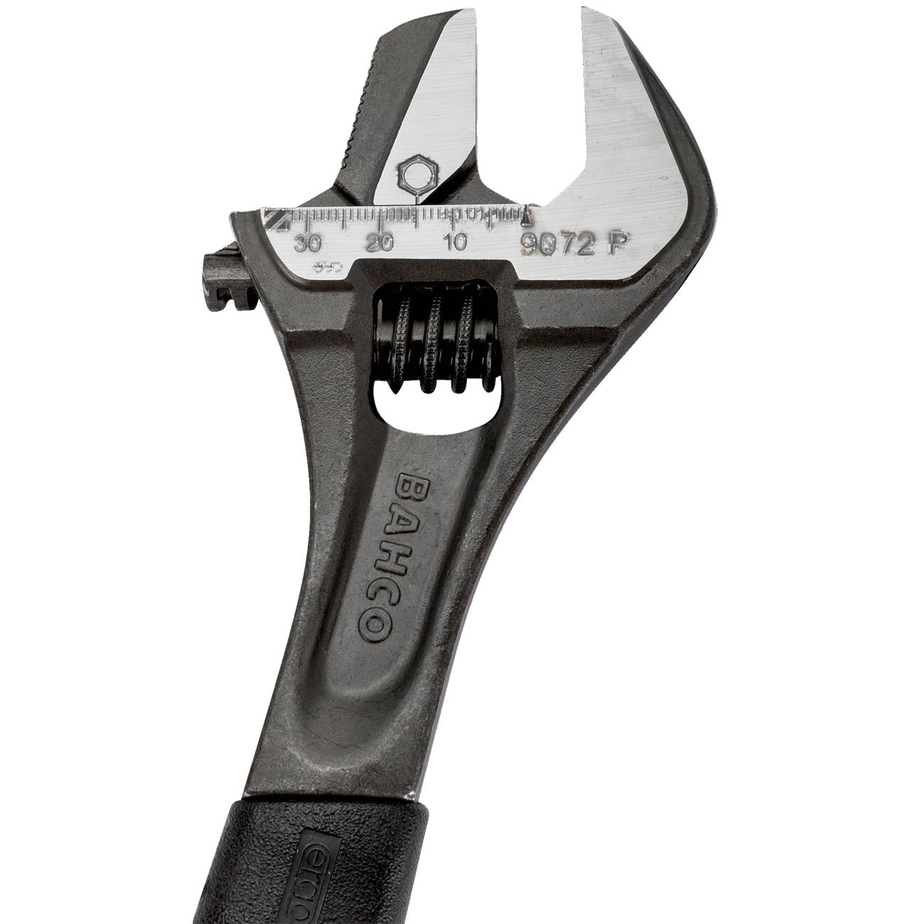 Bahco 12" ERGO Rubber Handle Central Nut Adjustable Wrench with Reversible Jaw