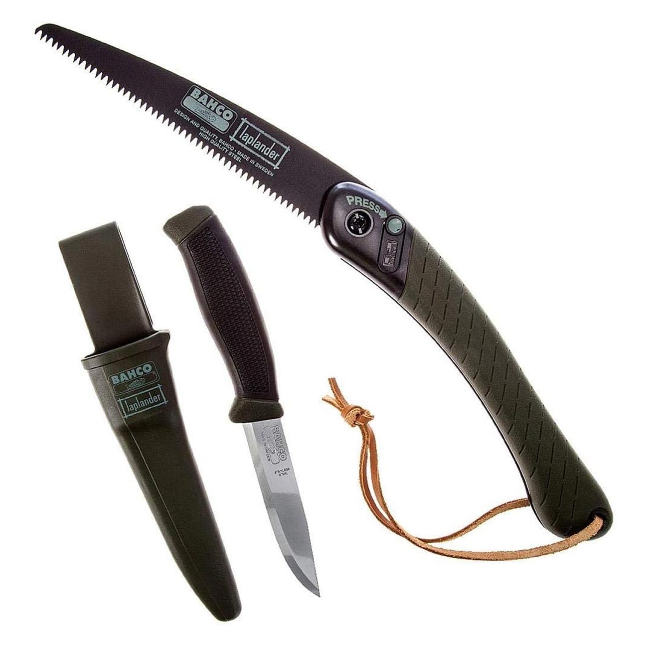 Bahco Foldable Saw and Knife Laplander Set with Dual-Component Handle  (2-Piece)