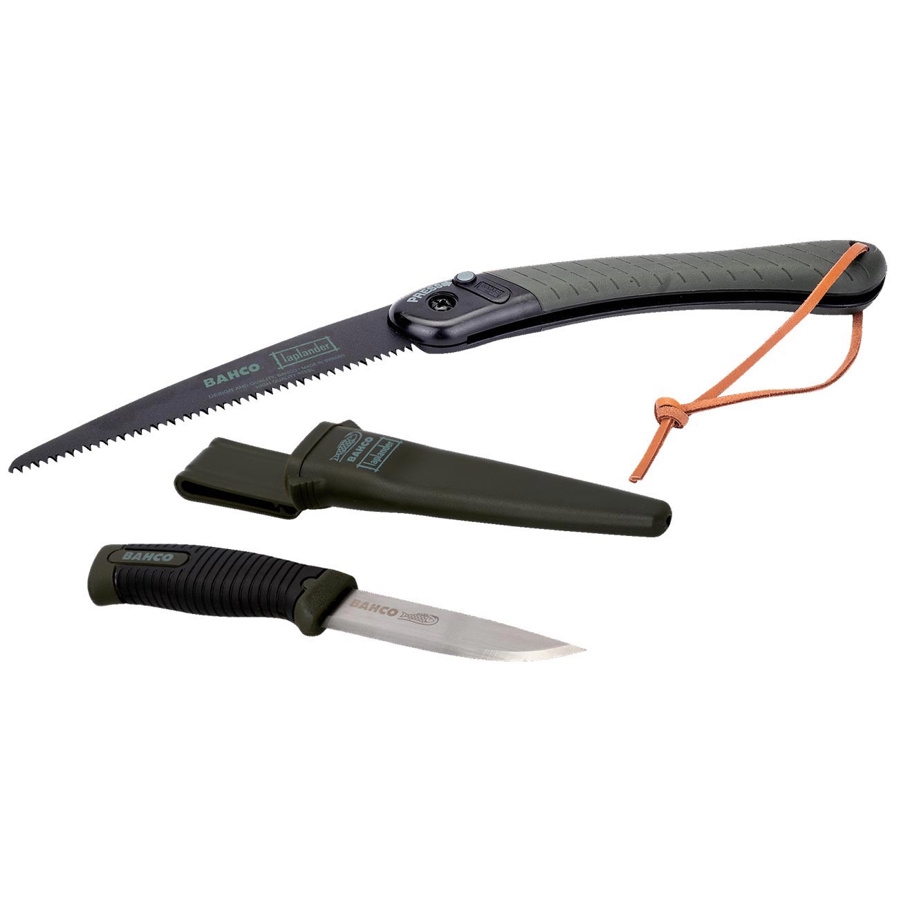 Bahco Foldable Saw and Knife Laplander Set with Dual-Component Handle  (2-Piece)
