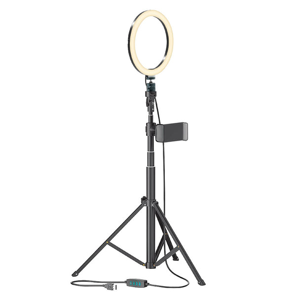 Bower WA-SL8 8-In. Selfie Ring Light with 51in Tripod Stand + Phone Holder