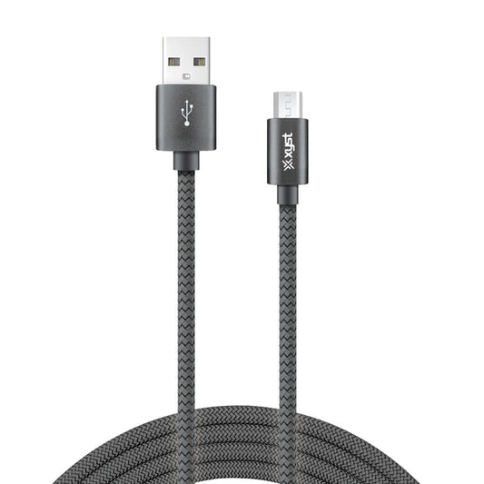 XYST XYS-M10204B Charge and Sync USB to Micro USB Braided Cable, 10 Ft. (Black)