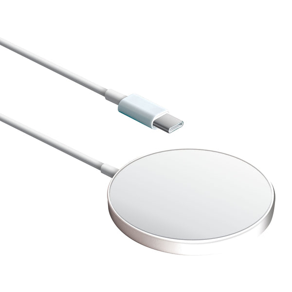 XYST XYS-MAG15WHT 15-Watt MagSafe Wireless Charger with Built-in USB-C Cable
