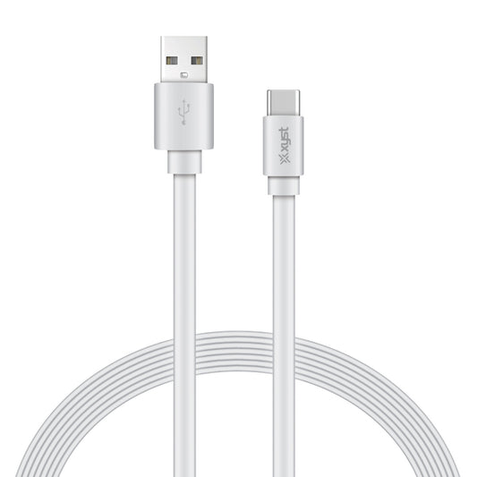 XYST XYS-TC4604F Charge and Sync USB to USB-C Flat Cable, 4 Ft. (White)