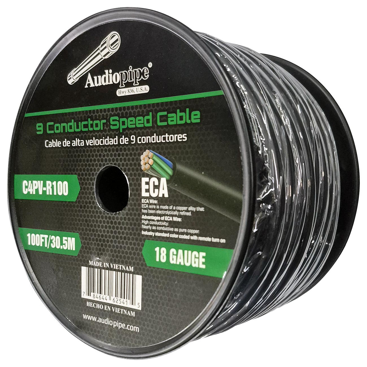 Audiopipe “Speed Cable” 9 Conductor 18-Gauge 100 Feet Speed Cable