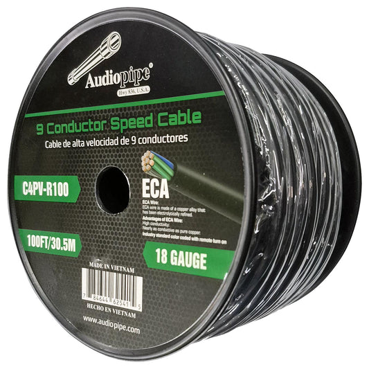 Audiopipe “Speed Cable” 9 Conductor 18-Gauge 100 Feet Speed Cable