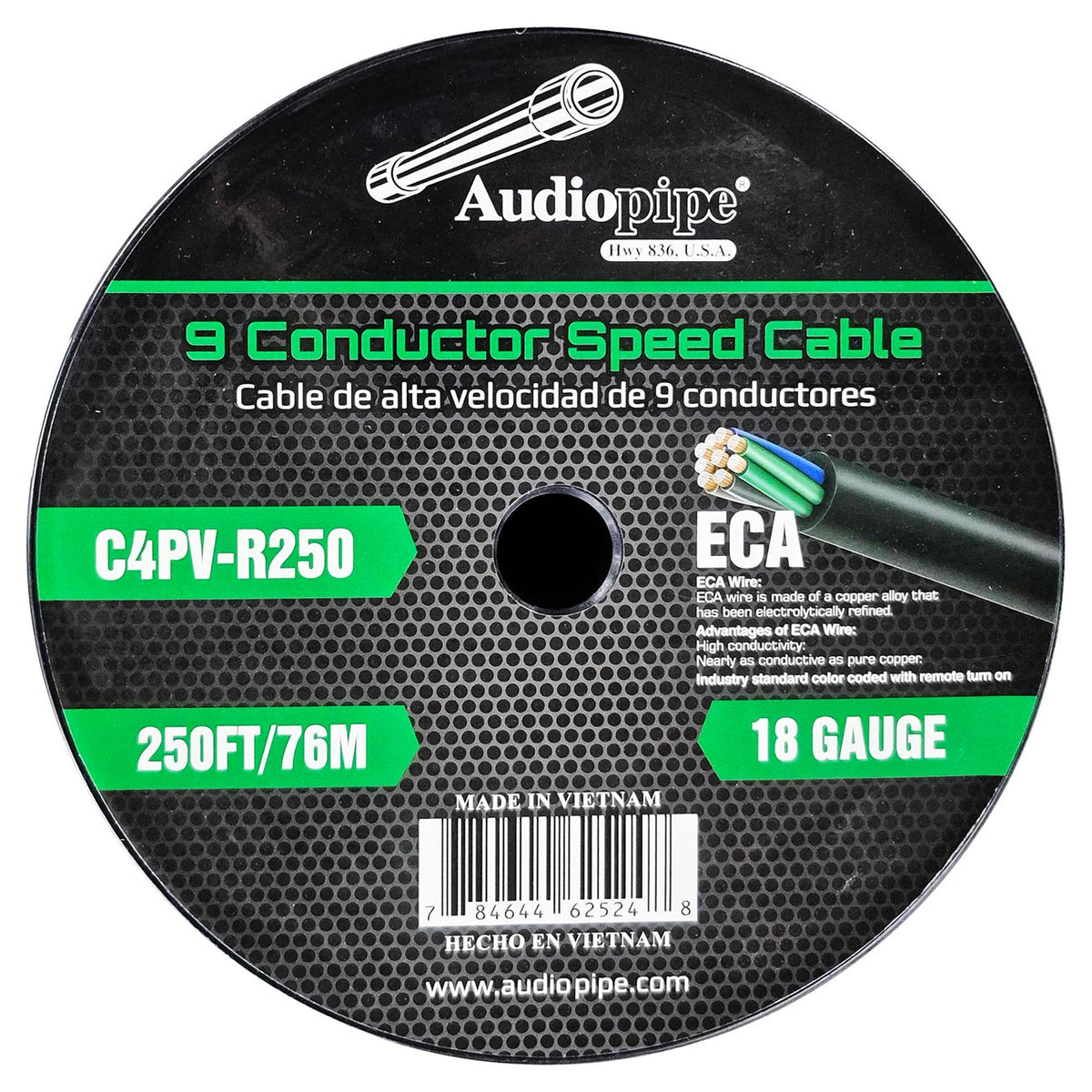 Audiopipe “Speed Cable” 9 Conductor 18-Gauge 250 Feet Speed Cable