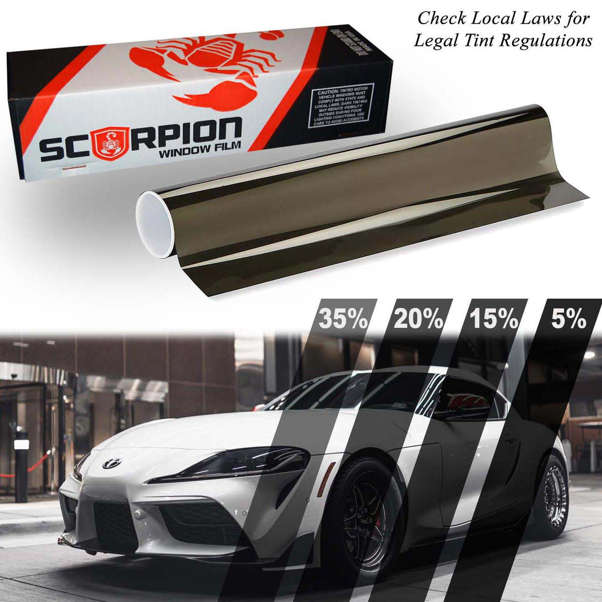 Scorpion Window Tint Carbon Plus 2-Ply 15% 20″ x 100′ Roll CP15B20