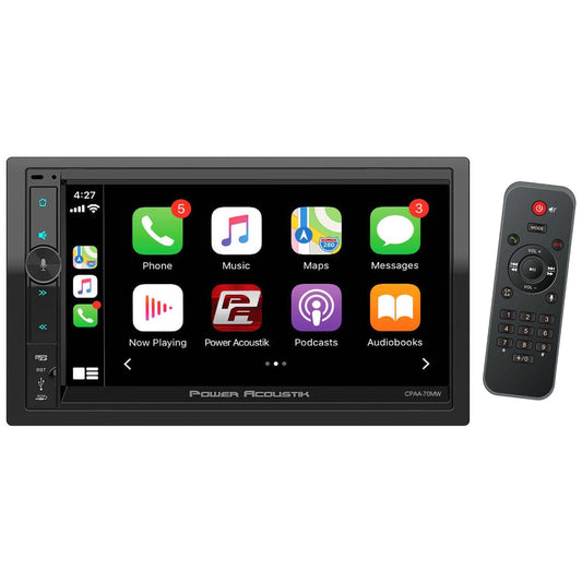 Power Acoustik 7” Double DIN Receiver w/ Wireless CarPlay/Android Auto CPAA70MW