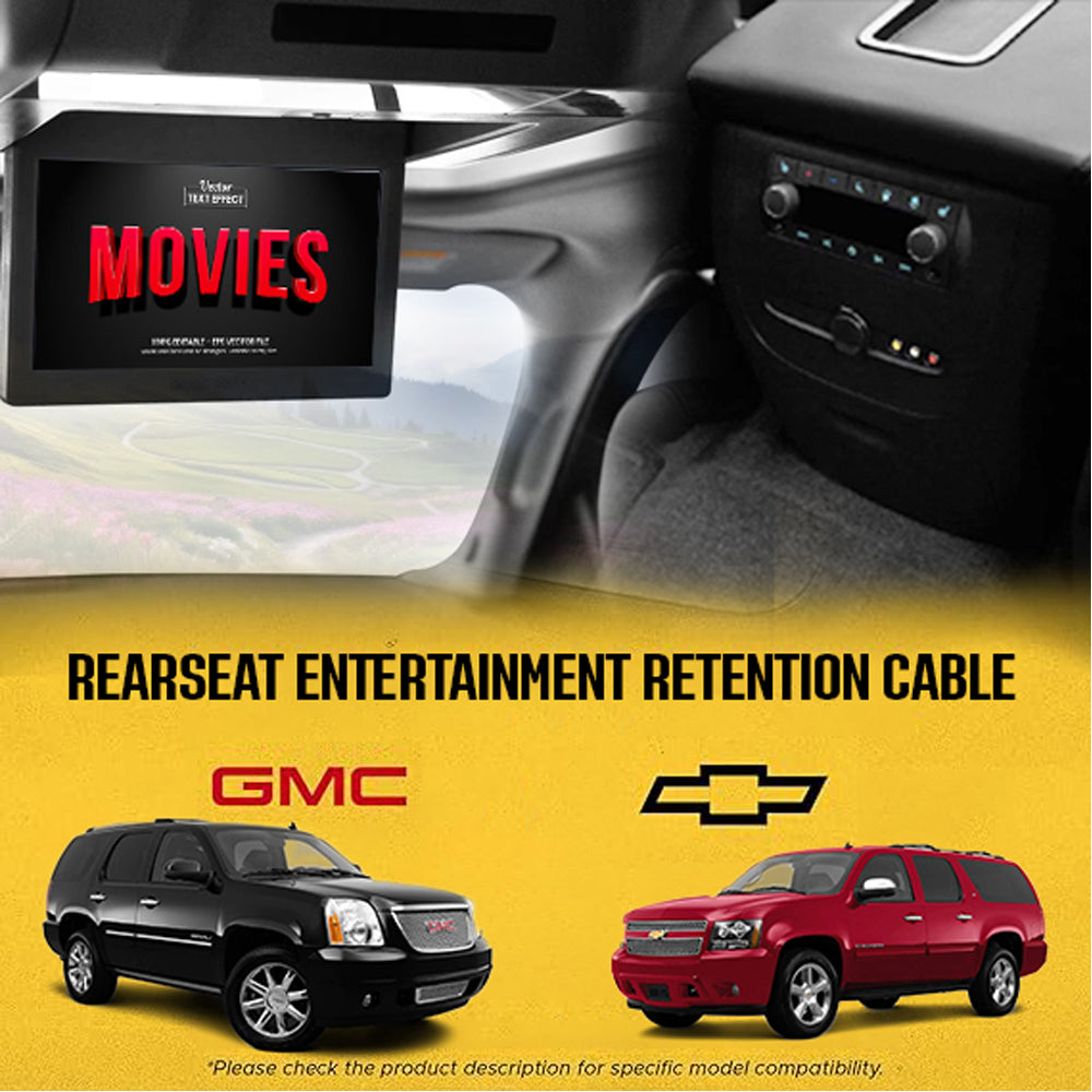 Crux Rear Seat Entertainment Retention Cable for Select GM Trucks/SUV '12-'14