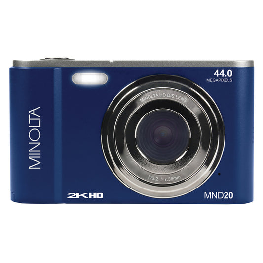 Minolta MND20-BL MND20 16x Digital Zoom 44 MP/2.7K Ultra HD Digital Camera