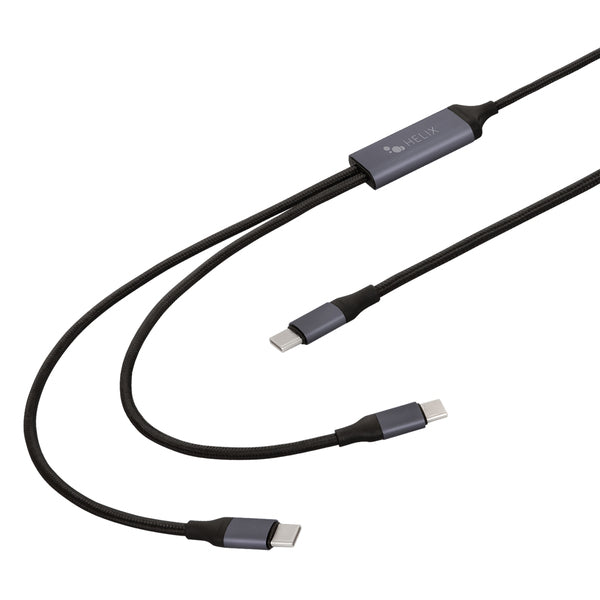 HELIX ETHC2PDB 100W 2-in-1 USB-C to DUAL USB-C Cable, 4.5 Ft.