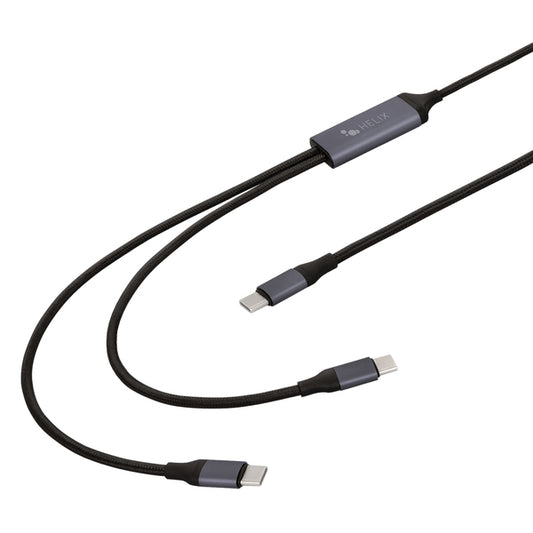 HELIX ETHC2PDB 100W 2-in-1 USB-C to DUAL USB-C Cable, 4.5 Ft.