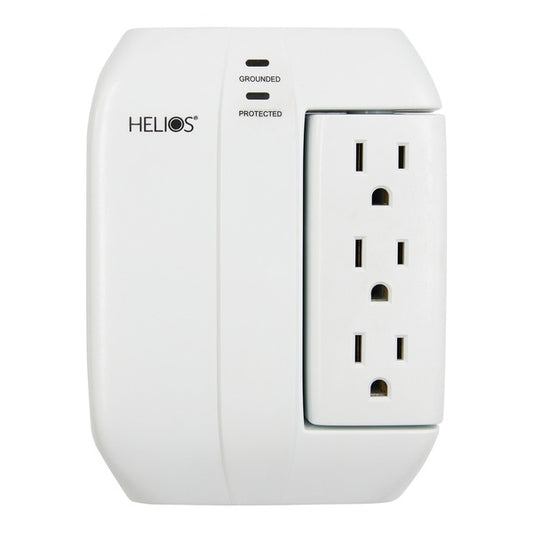 Helios AS-HP-5R 5-Outlet Wall Tap Surge Protector with 2 USB Charging Ports