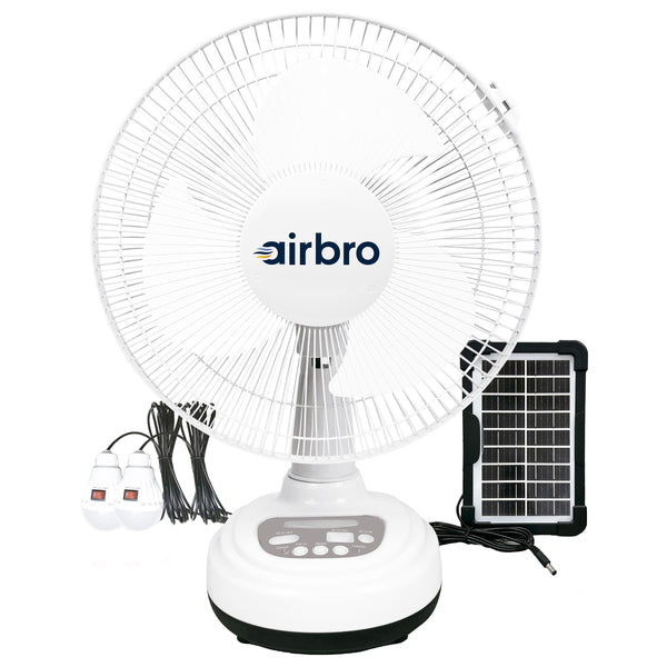 airbro FSA-12 FSA-12 12-In. Rechargeable AC/DC Fan with Solar Charging