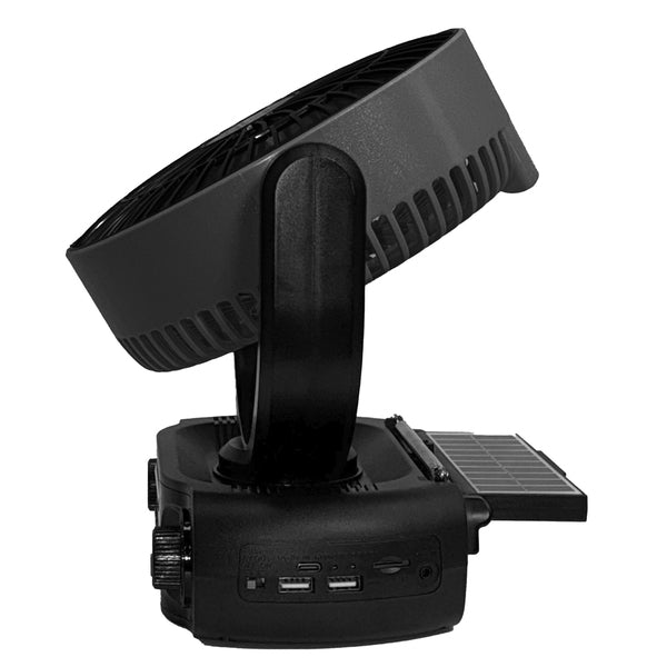 airbro RXF-50 4-Band Radio, BT Speaker,Oscillating Fan, LED Light, Solar Panel