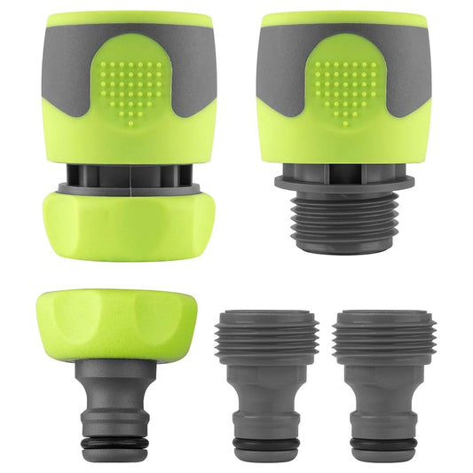 Flexzilla Garden Hose Quick Connect Fittings Coupler Plug Kit (5 Piece) HFZGAK14
