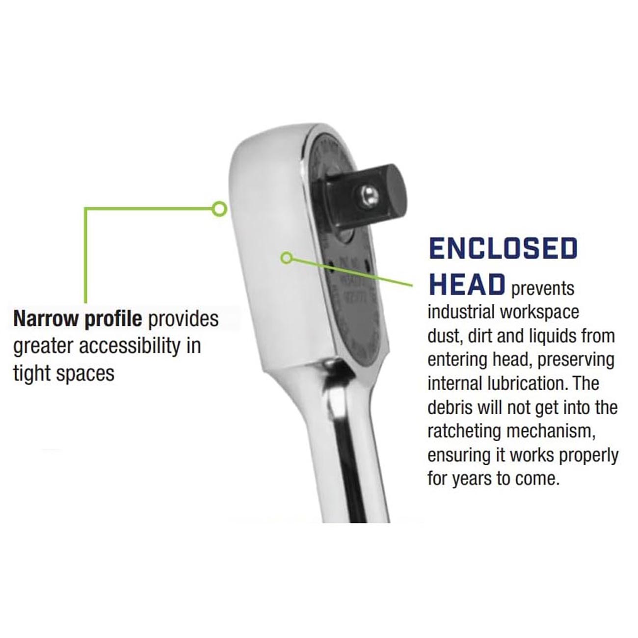 Williams 3/8" Drive Sealed Narrow Head Ratchet 36 Teeth