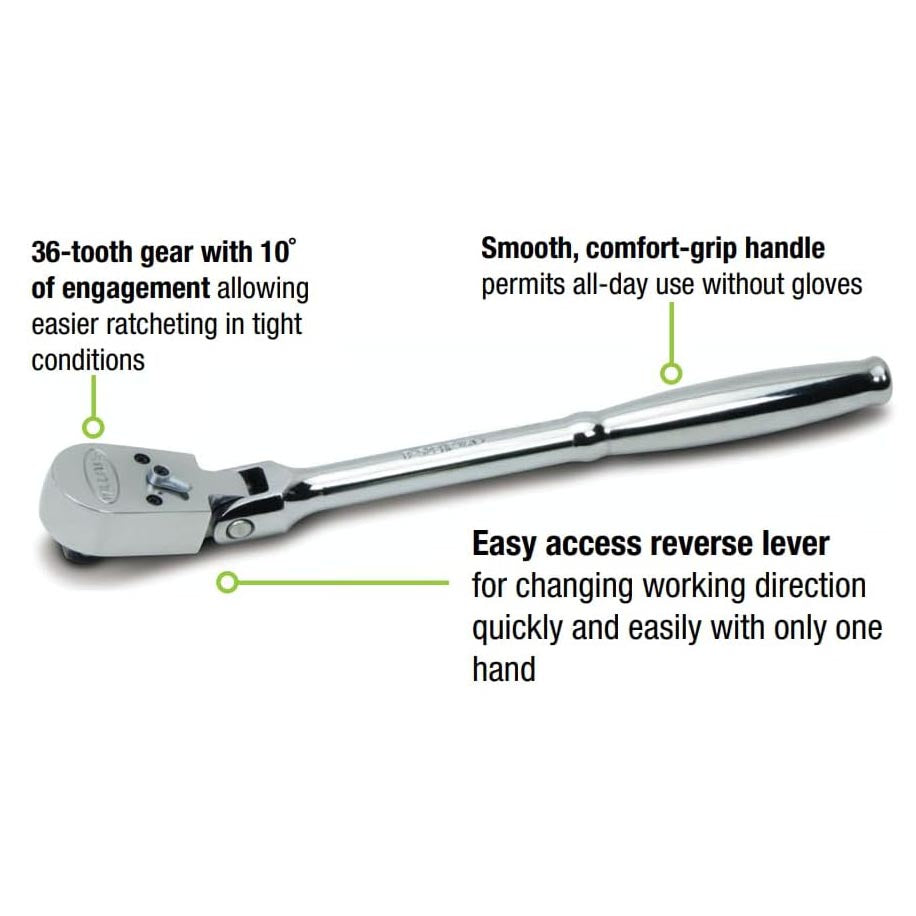 Williams 3/8" Drive Sealed Narrow Flex-Head Ratchet 36 Teeth