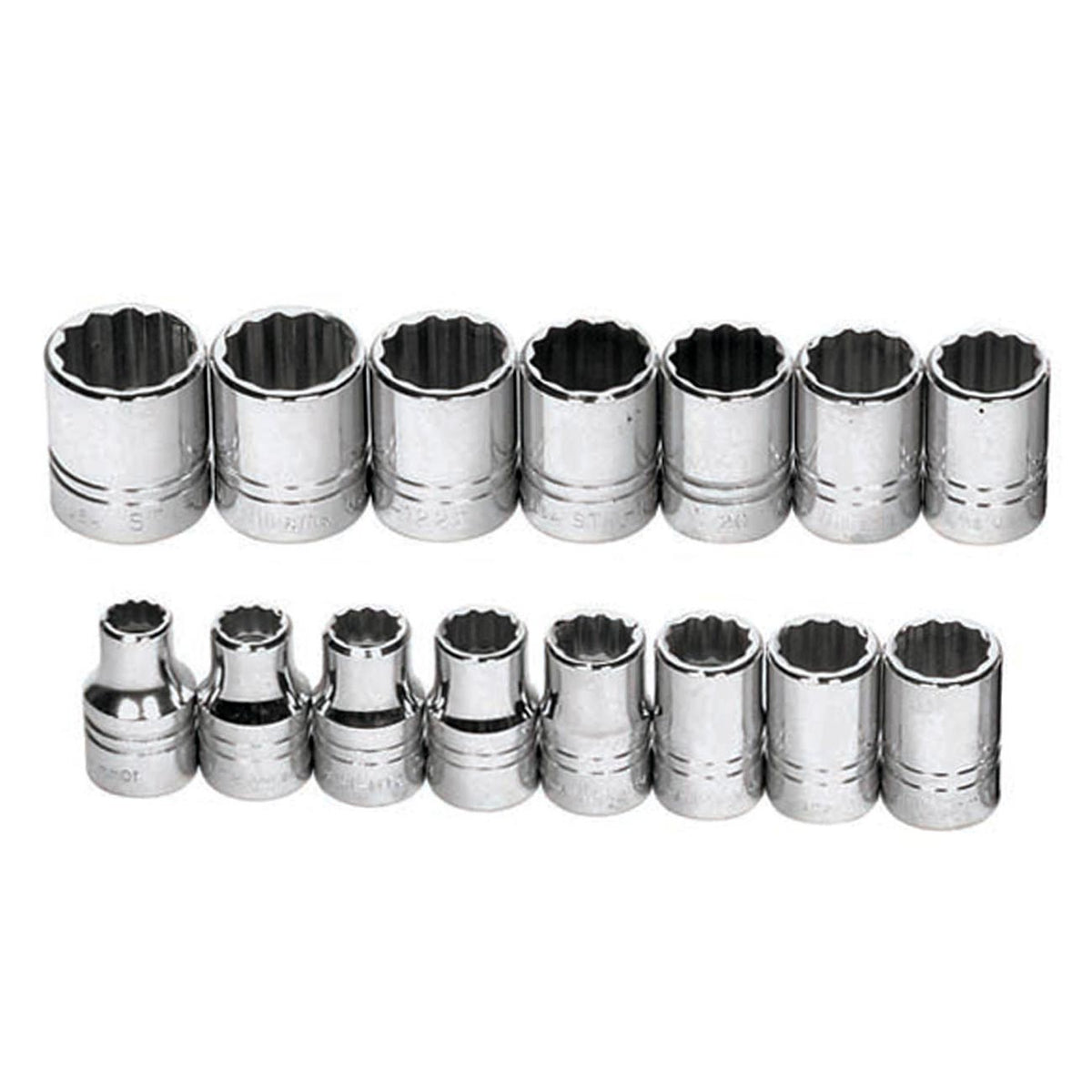 Williams 1/2″ Drive Shallow Socket Set w Clip Rail 12-Point JHWMSS15RC