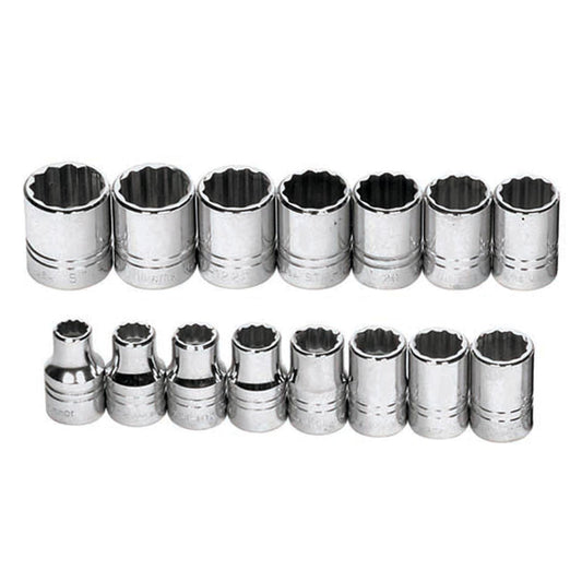 Williams 1/2″ Drive Shallow Socket Set w Clip Rail 12-Point JHWMSS15RC