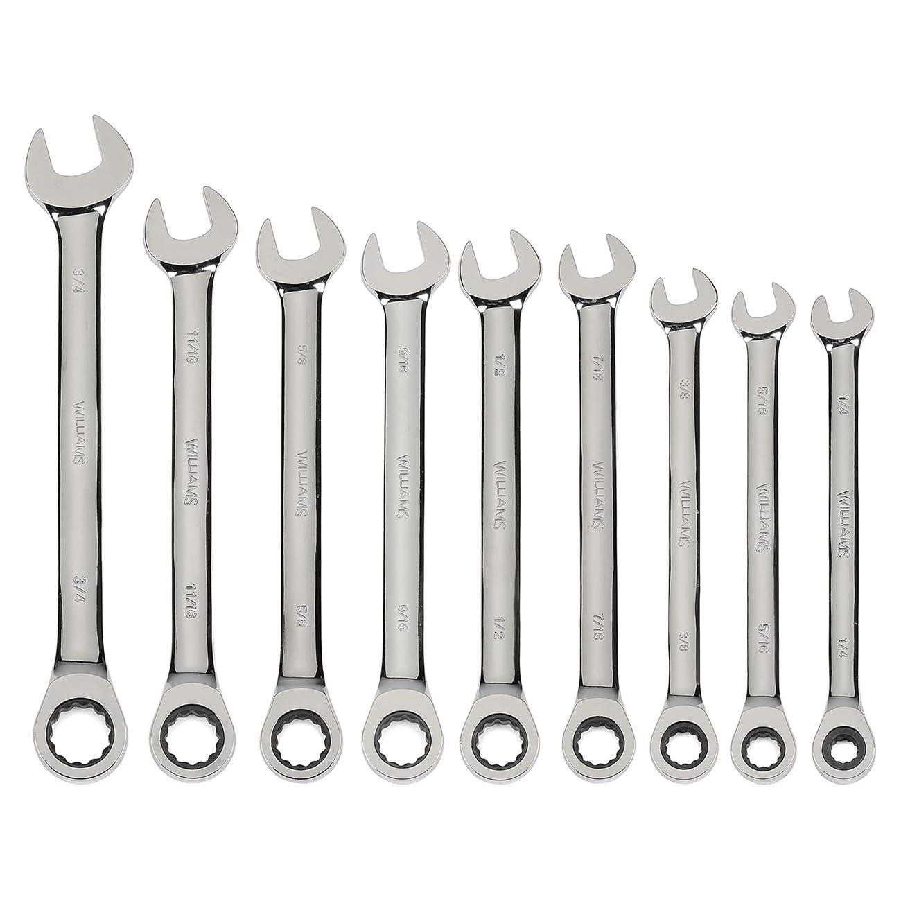 Williams SAE Ratcheting Combination Wrench Set (9-Piece)