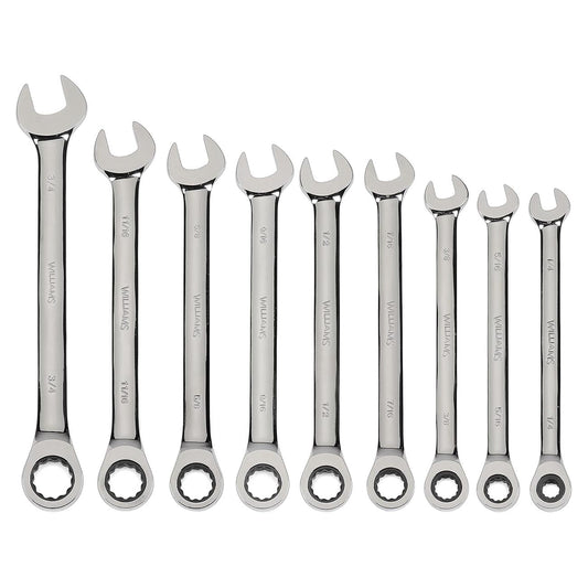 Williams SAE Ratcheting Combination Wrench Set (9-Piece)
