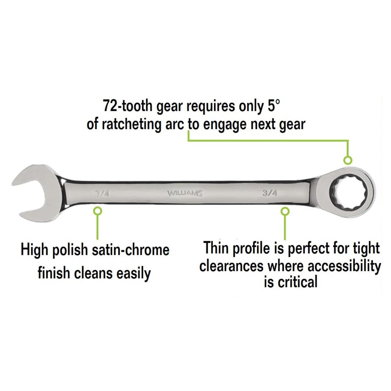Williams SAE Ratcheting Combination Wrench Set (9-Piece)