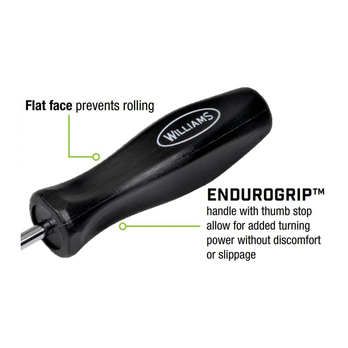 Williams Endurogrip Screwdriver: Slotted 7/16" x 10" with Hex Bolster JHWSDR30