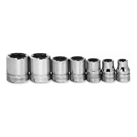 Williams 3/8" Drive Shallow SAE Socket Set 8-Point (7 Piece)