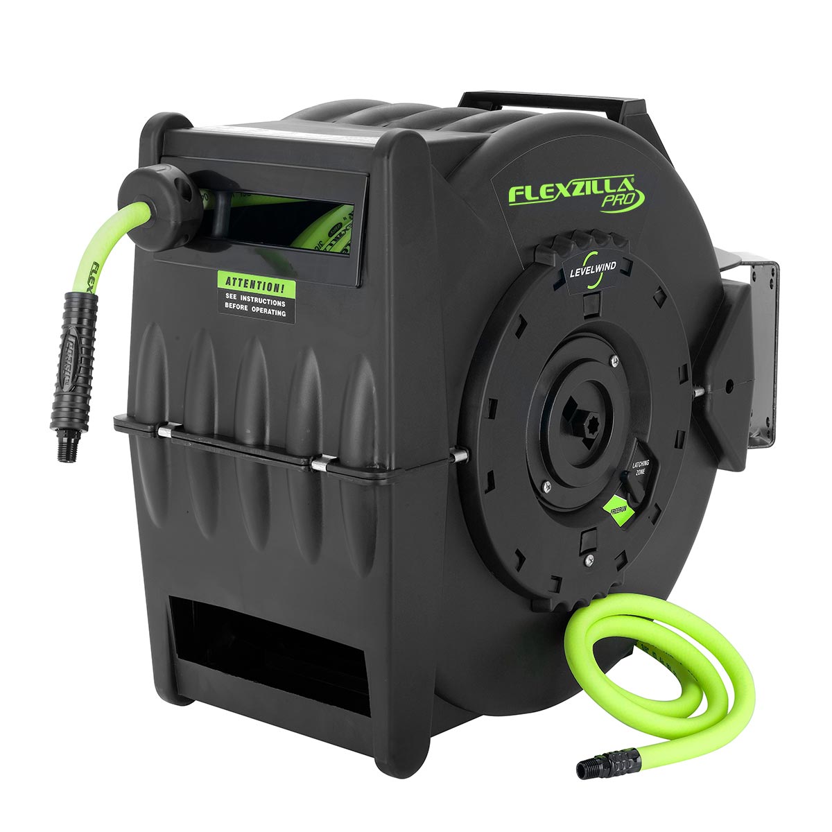 Flexzilla L8306FZ Retractable Air Hose Reel with Levelwind Technology 3/8" x 75'