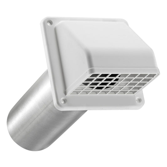 Lambro 224W 4-In. White Plastic Preferred Hood Vent with Tail Pipe