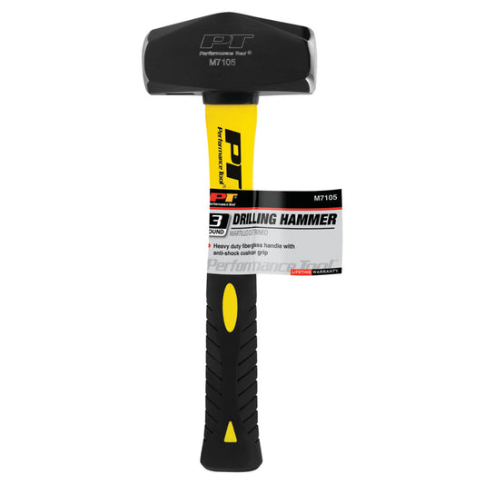 Performance Tool Heavy Duty 3 lb. Fiberglass Handle Drilling Hammer M7105