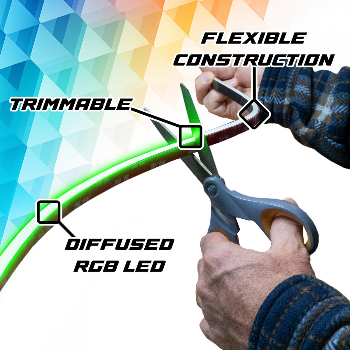 XKGlow (2) 60"+(2) 80" XKmax Atomix RGB LED Strip for Jeep (Hood+Running Board)