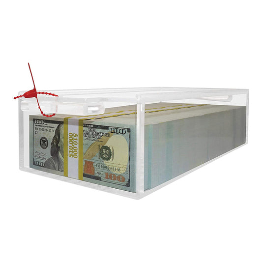 Nadex Coins NCC1-1126 Clear Acrylic Cash Box with Slipping Cover