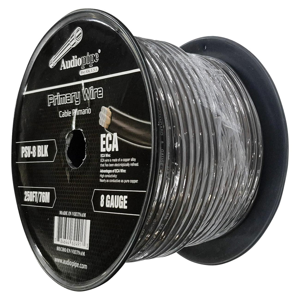 Audiopipe Flexible Power Cable 8 Gauge 250 Foot - Black