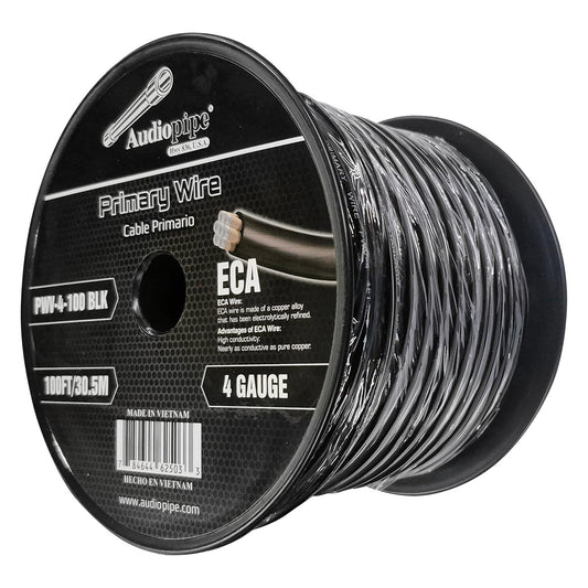 Audiopipe Flexible ECA Power Cable 4 Gauge 100 Foot - Black
